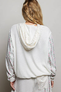 Willow Mixed Knit Hoodie: Natural Multi