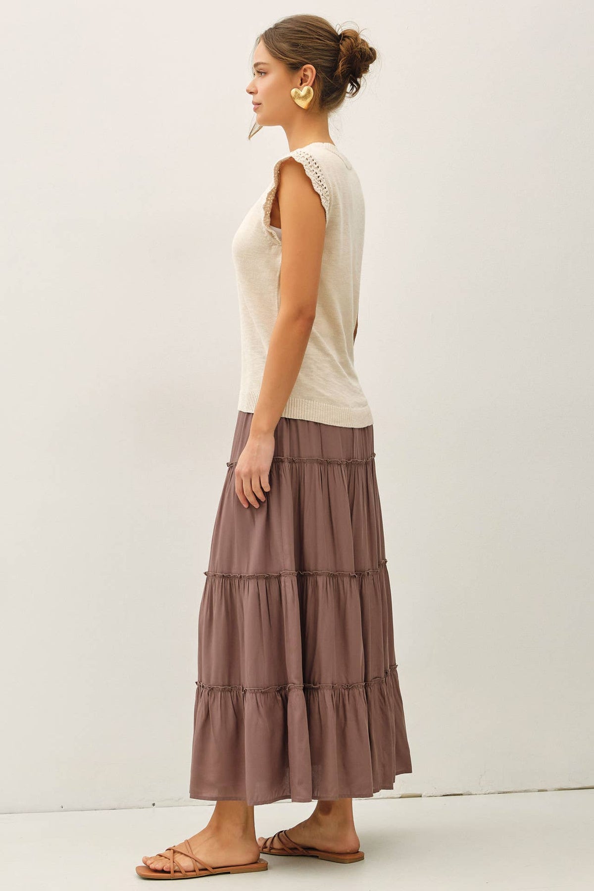 The Millie Crochet Trim Tank: Natural