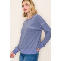 Staccato Frostline Exposed Stitch Pullover – Wide Crew Neck Cozy Knit Top | Northern Belle Boutique