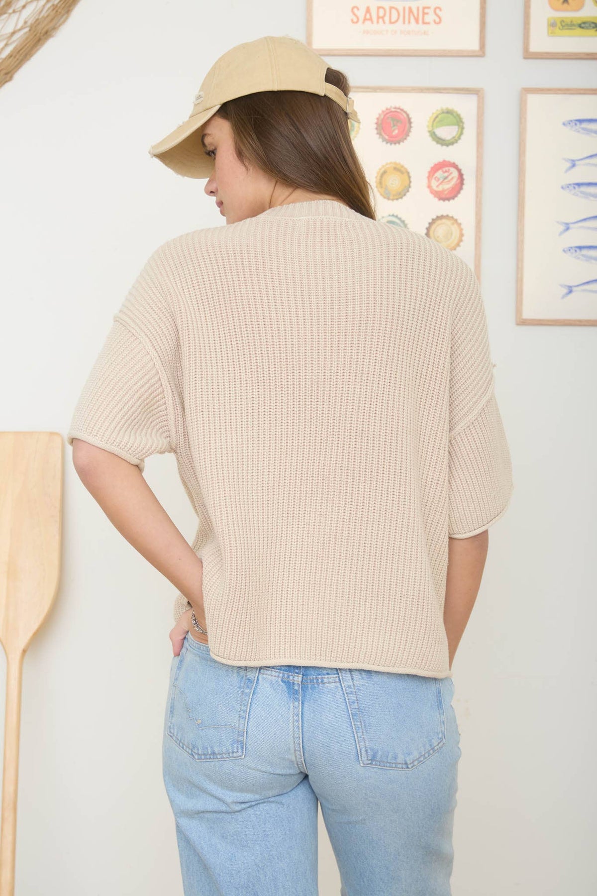 The Fallon Washed Raw Edge Sweater – Relaxed Drop Shoulder Knit Pullover