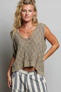 The Marlowe Crochet Tank: Taupe