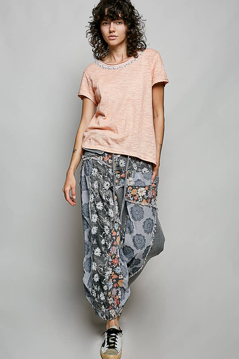 Everyday Lightweight Relaxed Fit Hand-Stitched Knit Top: Black / L