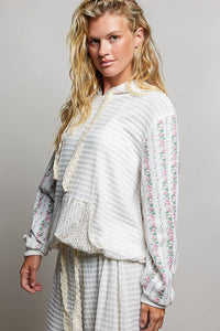 Willow Mixed Knit Hoodie: Natural Multi