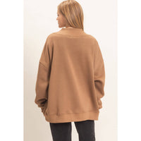 Enzyme Washed Mock Neck Sweatshirt: H.GRAY / S-M-L(2-2-2)