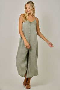 The Olive Grove Tencel Jumpsuit: Washed Olive