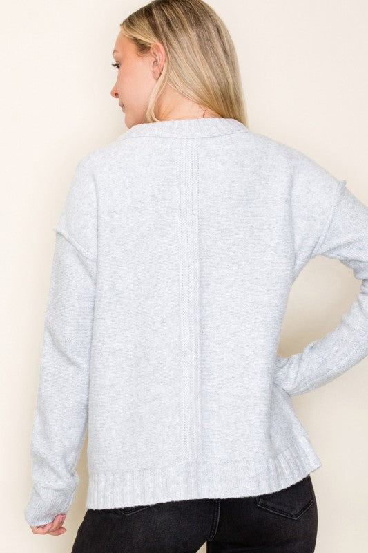 The Laramie Soft Knit Sweater – Light Grey