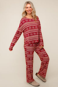 Evergreen Cozy Hacci Lounge Set – Soft Knit Top & Straight-Leg Pant Duo | Northern Belle Boutique
