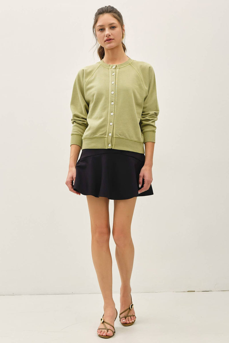 The Meadow Button Knit Top: Machta