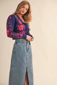 The Larkspur Bow-Front Floral Cardigan | Northern Belle Boutique