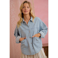 Blue Skies Ahead Striped Shacket