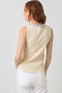Lennon Washed Thermal Sleeveless Henley – Natural
