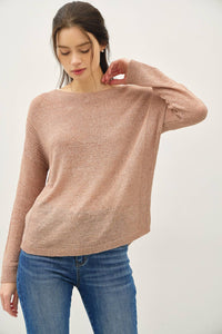 The Mae Lightweight Knit Sweater – Clay, Cocoa, Slate Blue & Taupe
