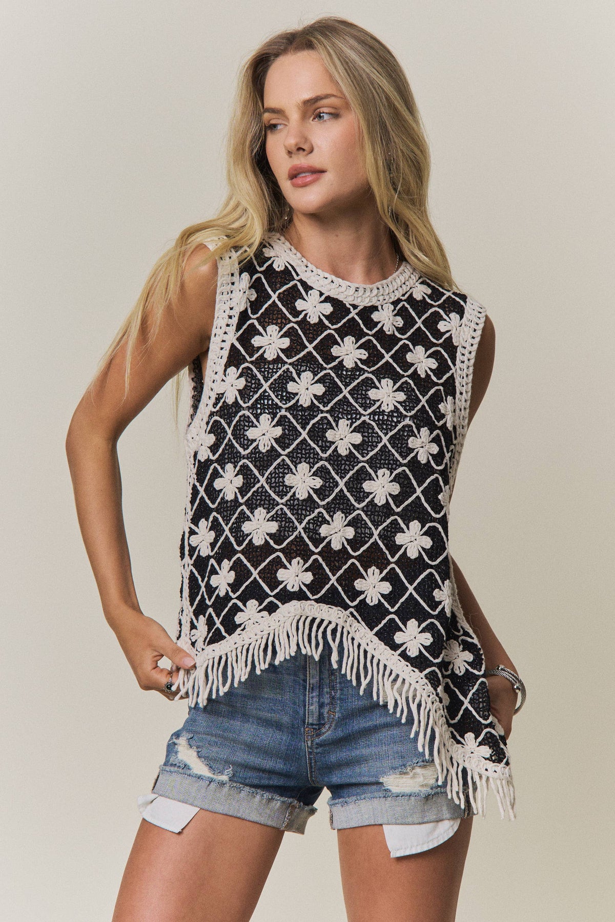 The Wildflower Fringe Crochet Tank