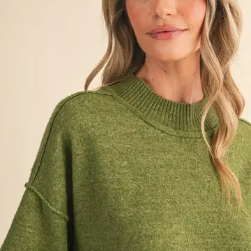 Autumn Oat Mock Neck Sweater Tee