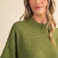 Autumn Oat Mock Neck Sweater Tee