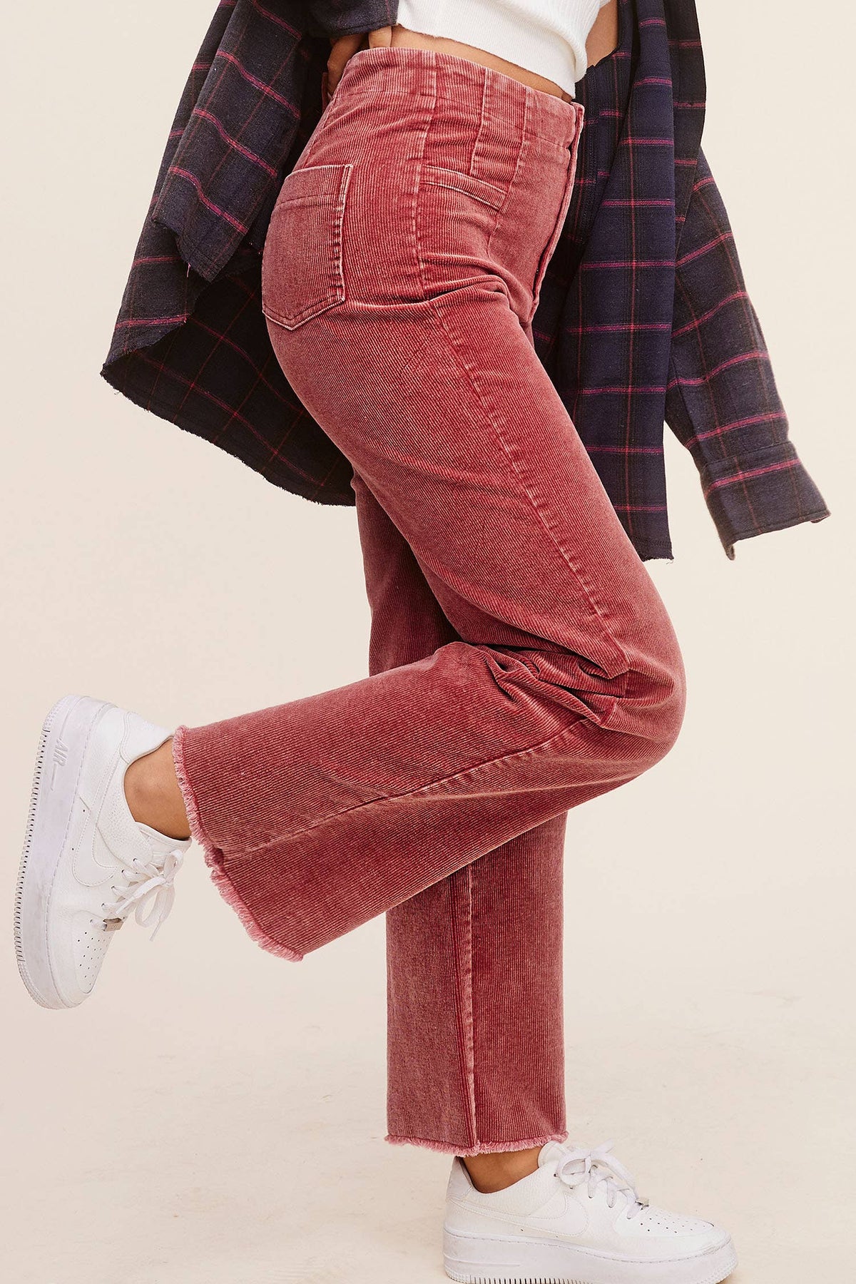 Everly Mineral Wash Corduroy Wide Leg Pants – Cinnamon & Clove