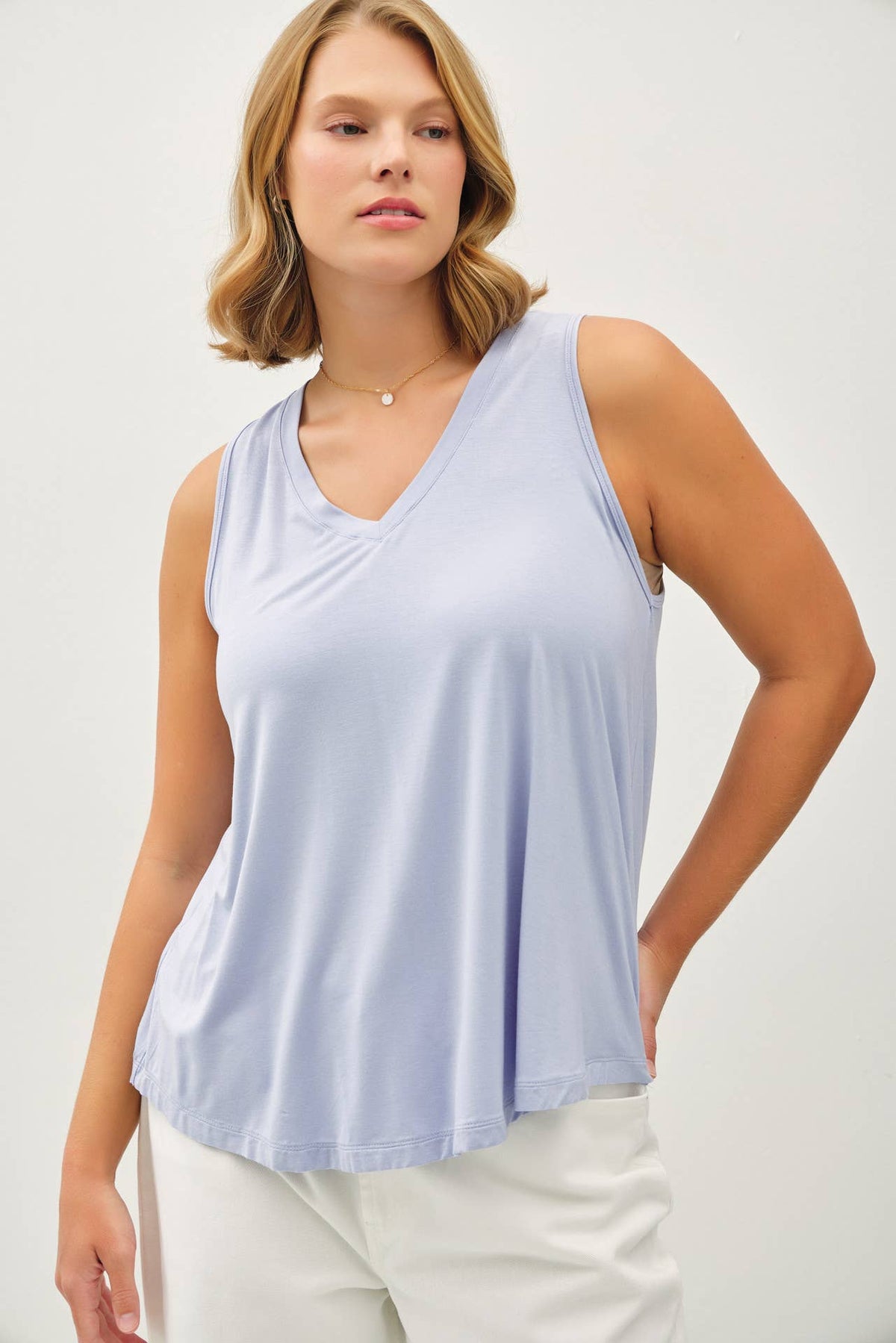 Georgina Plus Size Comfort Fit V-Neck Top