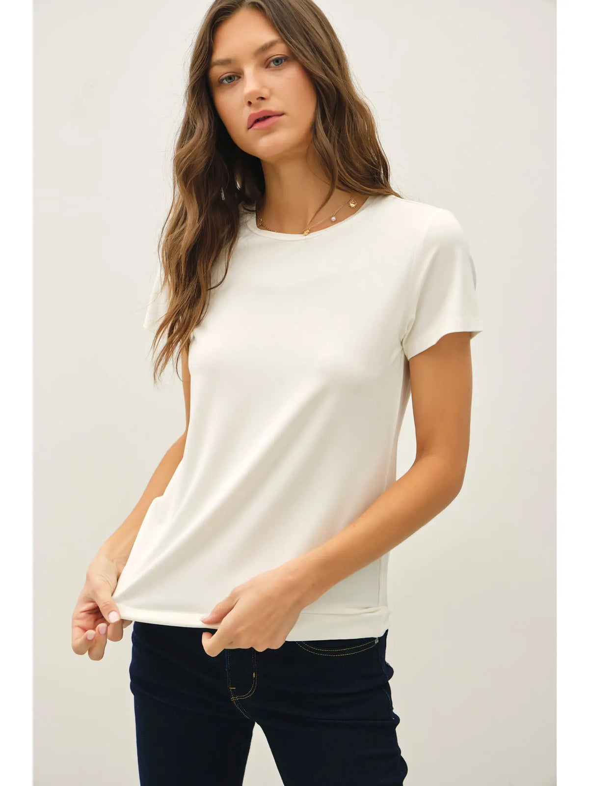 The Willow Bamboo Modal Tee – Soft Relaxed Fit Essential Round Neck T-Shirt