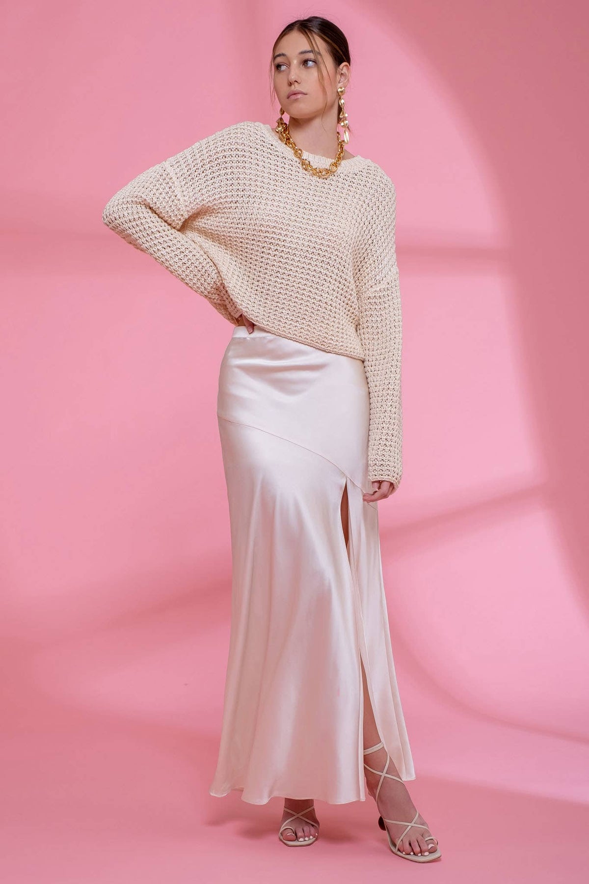 The Brinley Crochet Knit Sweater – Open Knit Pullover