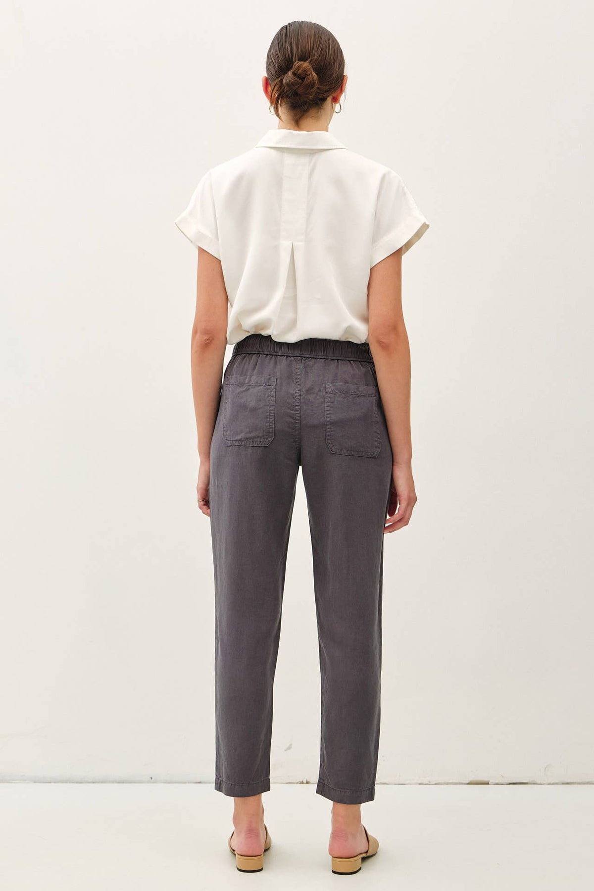 The Lara Lightweight Tencel Jogger – Taupe, Camel & Charcoal