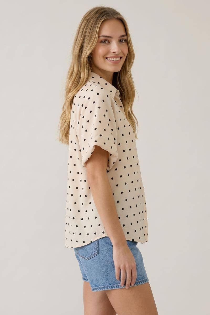 Piper Polka Dot Blouse: Cream