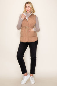 The Wren Quilted Sherpa-Lined Vest – Sage & Mocha