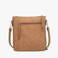 Jen & Co. Layla Faux Suede Whipstitch Crossbody: Brown – Braided Flapover Tassel Bag