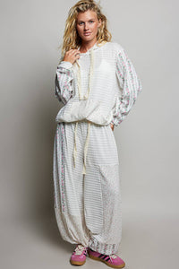 Willow Mixed Knit Hoodie: Natural Multi