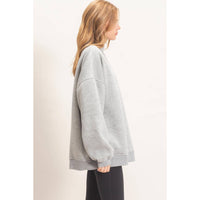 Enzyme Washed Mock Neck Sweatshirt: H.GRAY / S-M-L(2-2-2)