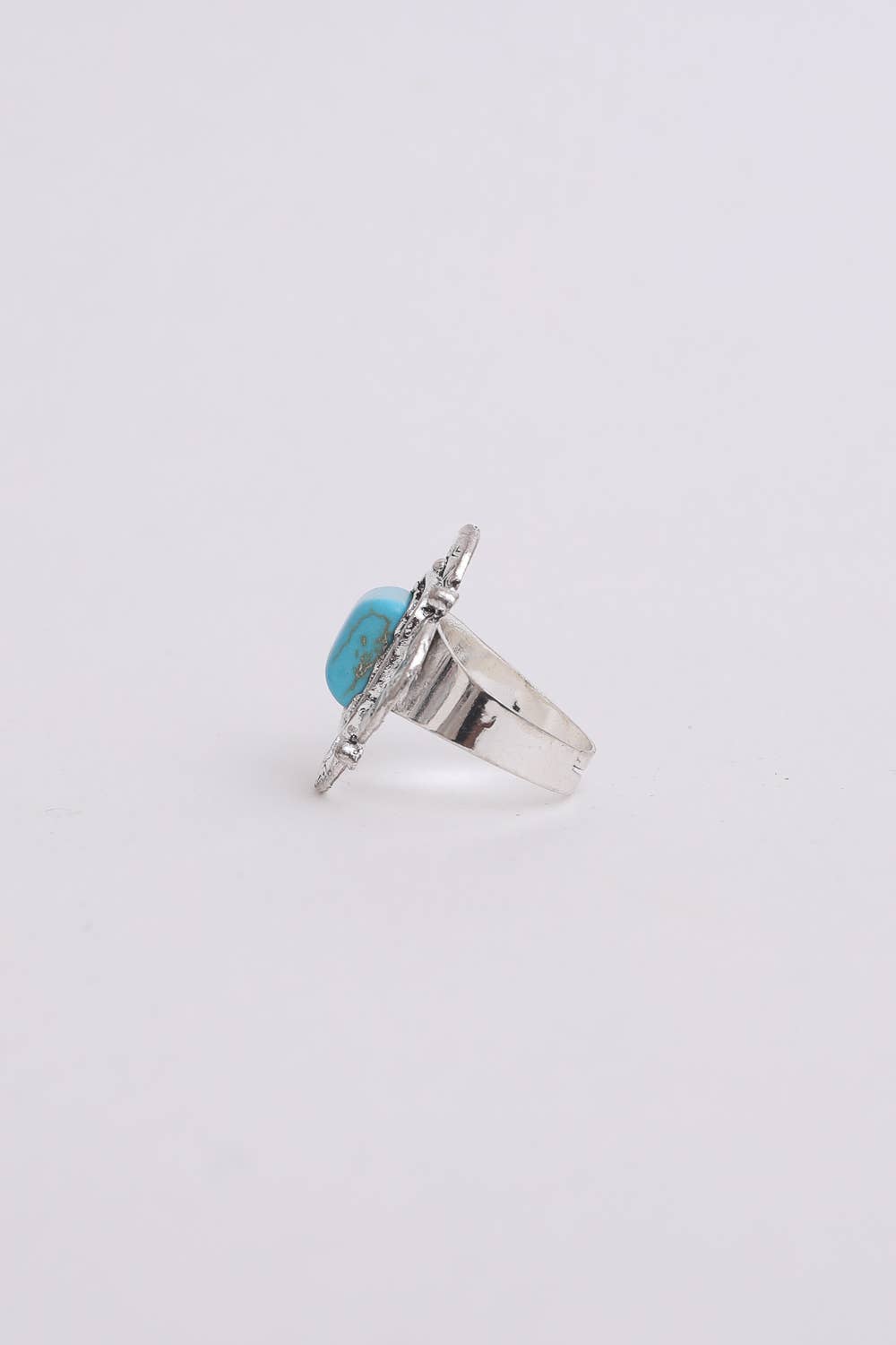 Square Cut Adjustable Turquoise Ring