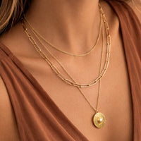 18K Gold Plated Stainless Steel Layered Coin Necklace