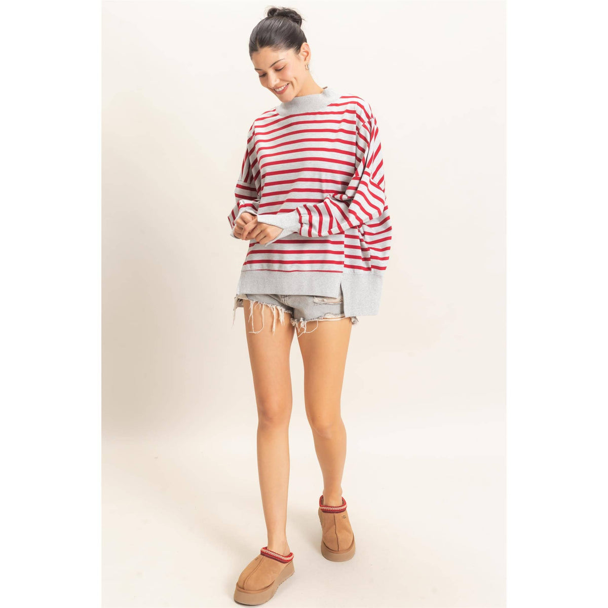 Change of Plans Stripe Sweatshirt