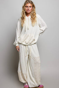 Willow Mixed Knit Hoodie: Natural Multi