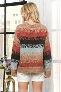The Haven Multicolor Striped Knit Sweater – Boho Fall Style
