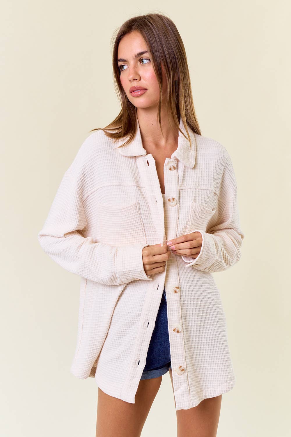 Perfect Day Waffle Knit Shacket