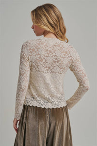 Mocha Romance Lace Layering Top