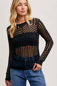 Dahlia Open Knit Pullover Sweater