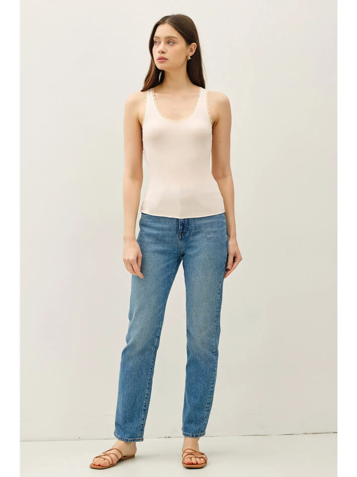 The Clara Lace Trim Knit Tank