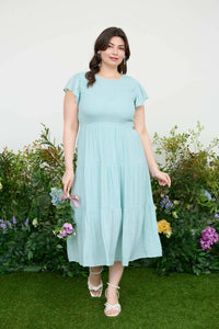 Perfect Day Plus Size Smocked Tiered Midi Dress