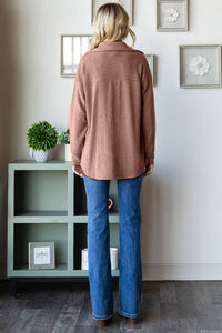 Tara Soft and Cozy Brushed Ribbed Shacket