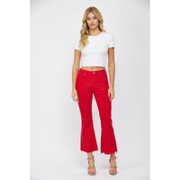 Mica DenimFriday Night Lights High Rise Ankle Flare: Wisco Red