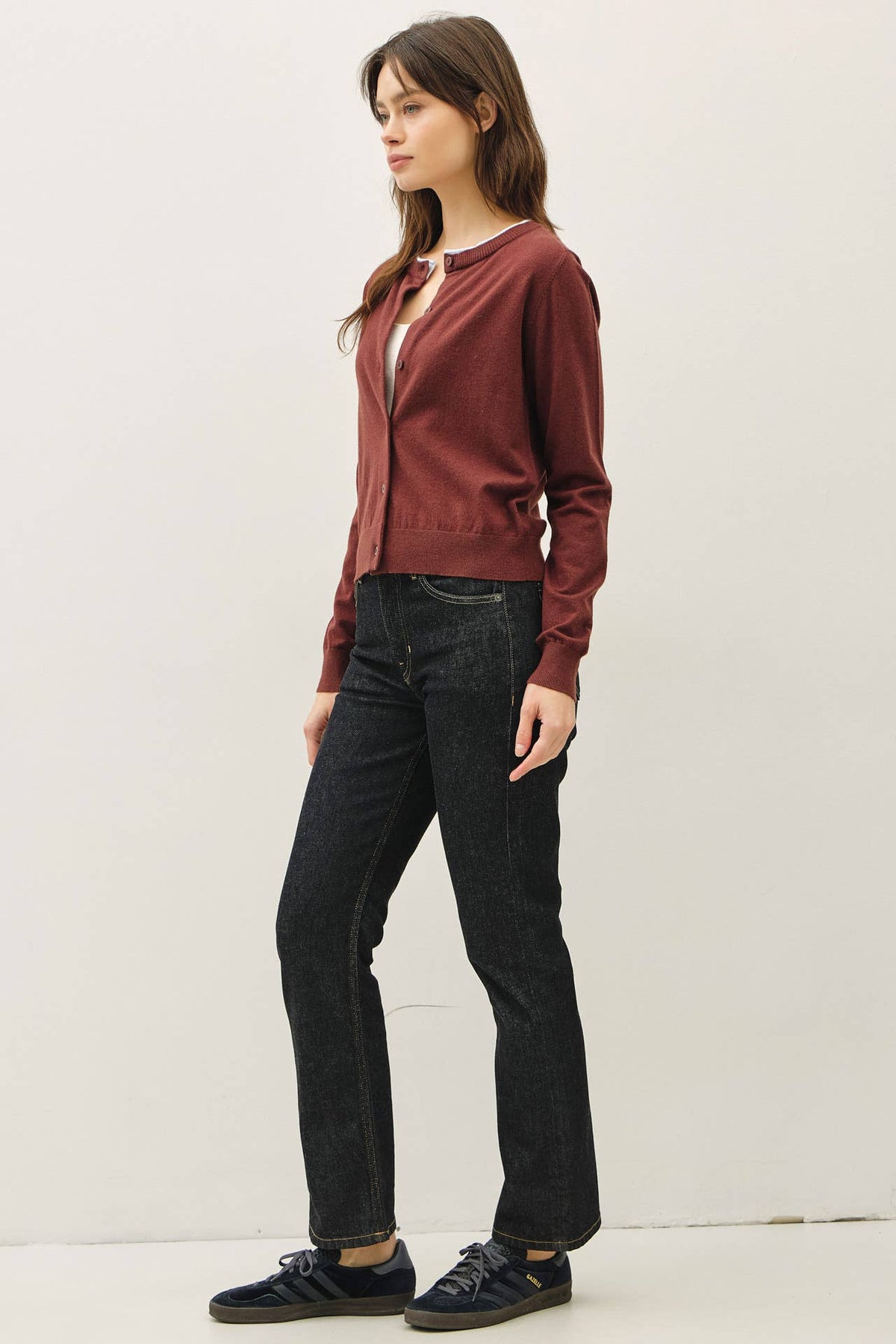 Just a Hint Cardigan: Brown