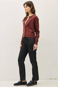 Just a Hint Cardigan: Brown