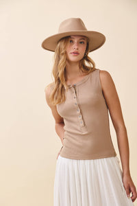 Sienna Ribbed Henley Tank