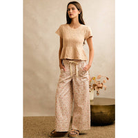 The Meadow Days Wide Leg Pants: Cream Floral