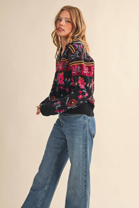 After Hours Floral Sweater: Multi