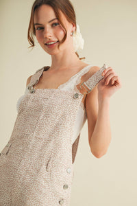 The Daisy Lane Overall Romper: Beige
