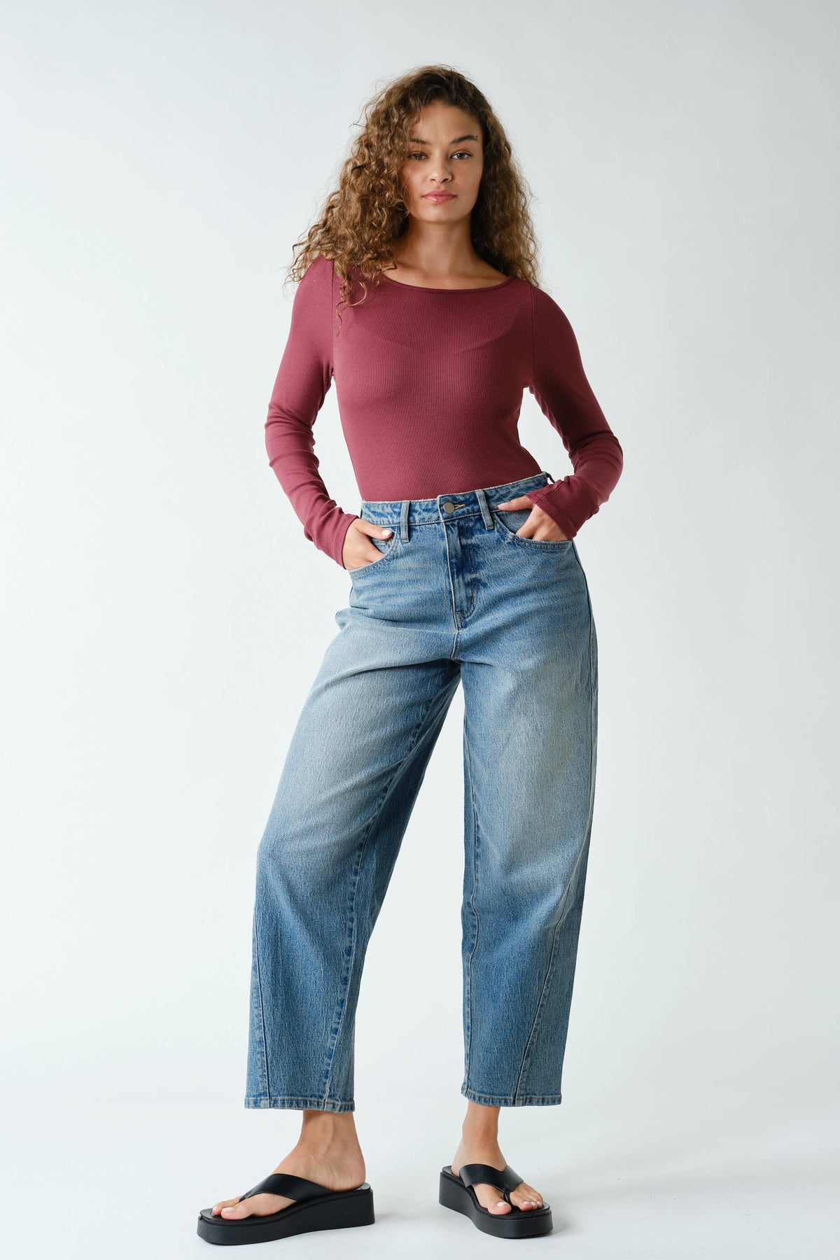 Barely There Boat Neck Micro-Ribbed Top