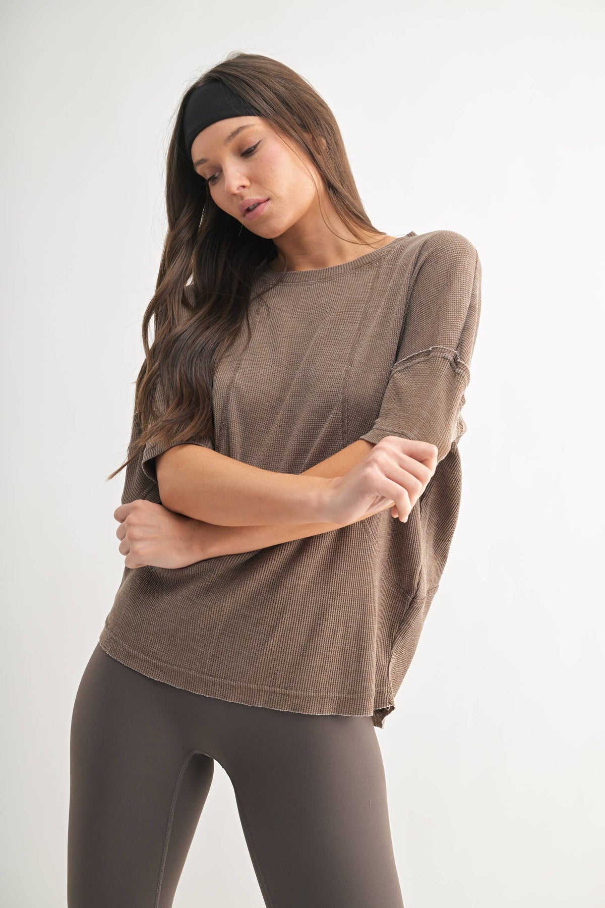 The Rustic Ease Waffle Knit Tee – Relaxed, Mineral-Washed & Effortlessly Cool