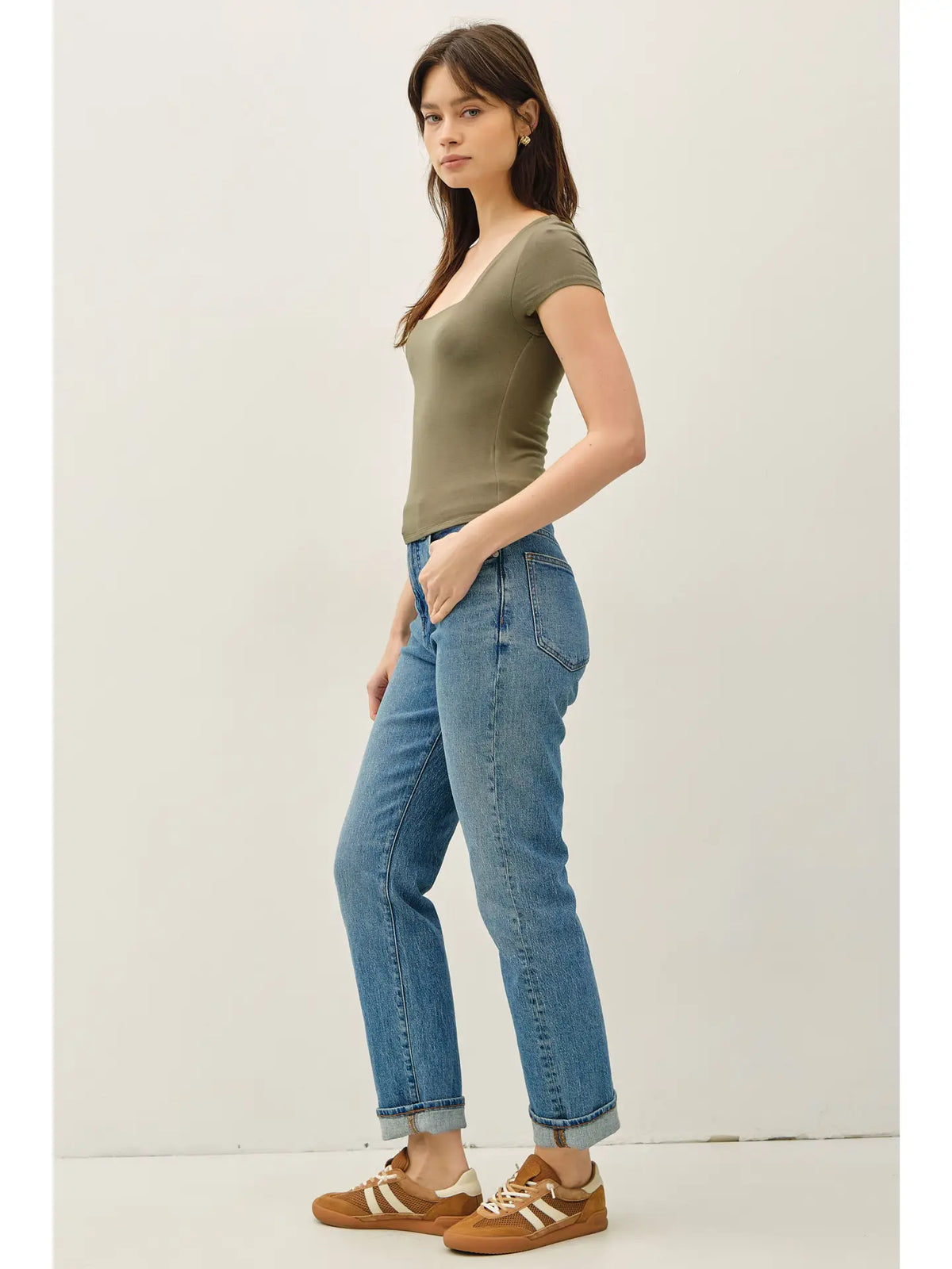 Emma Essential Square Neck Tee